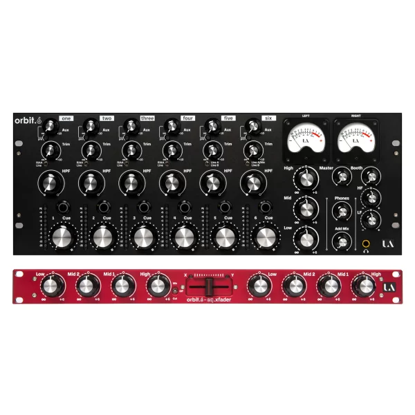 Union Audio ORBIT.6 Rotary DJ Mixer + EQ.XFADER Bundle - Black/Red